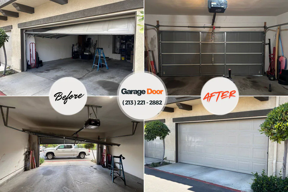 Before and after: garage door spring repair Albia, IA